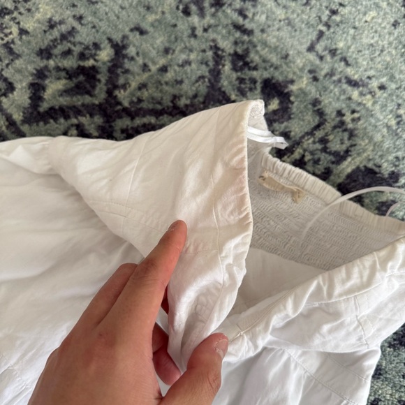 Strapless Women’s American Eagle Y2K Eyelit White Mini Dress Summer Preppy Boho - Picture 7 of 11